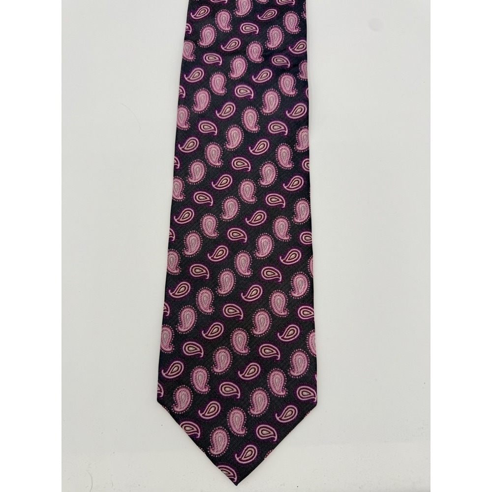 Riccardi Italy Extra Wide Tie Purple Pink Paisley Silk Blend Mens 58x4